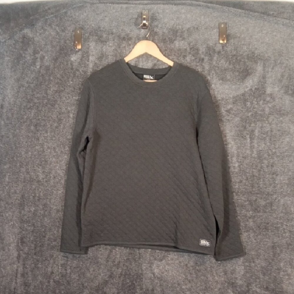 Eddie Bauer Men's Charcoal Quilted Long Sleeve Shirt Size Medium Fall2024